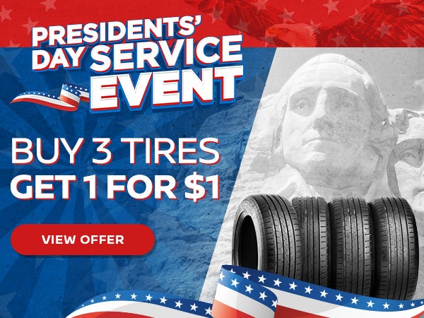 Buy 3 Tires, Get 1 for $1